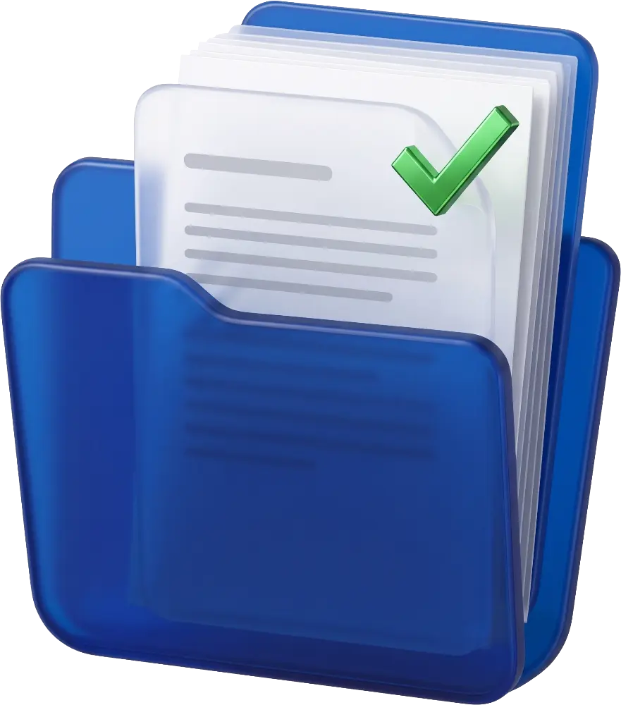 3D-Icon für Dokumente und Verträge im audesk DMS – rechtssichere Archivierung und automatische Erstellung.